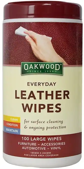 Oakwood 100-pack leather wipes