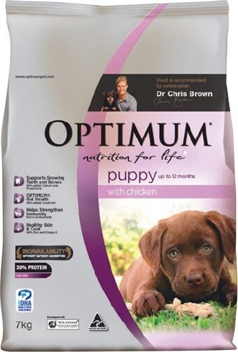 BIG W Optimum chicken dry puppy food 7kg offer