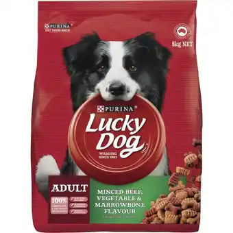 BIG W Purina lucky dog minced beef, vegetables & marrowbone dry dog food 8kg offer
