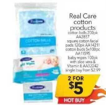 Cheap as Chips Real care cotton products offer