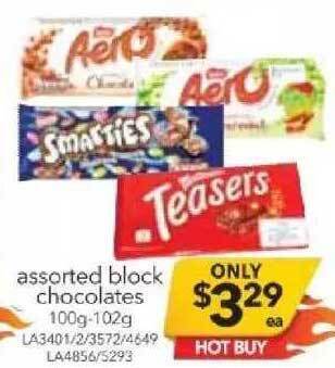 Cheap as Chips Block chocolates offer