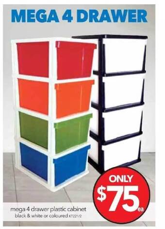 Cheap as Chips Mega 4 drawer plastic cabinet offer