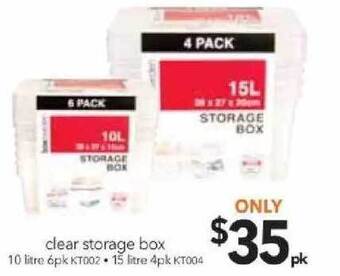 Clear storage box