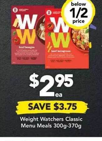 Drakes Weight watchers classic menu meals offer