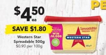 Drakes Western star spreadable 500g offer