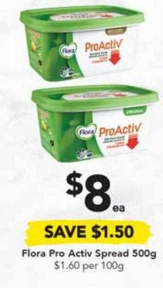 Drakes Flora pro activ spread 500g offer