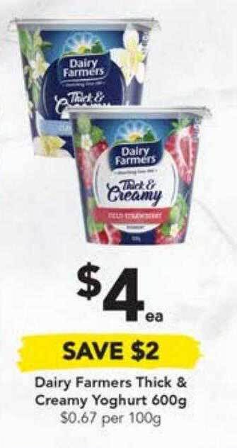 Drakes Dairy farmers thick & creamy yoghurt 600g offer