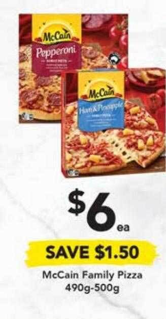Drakes Mccain family pizza 490g-500g offer