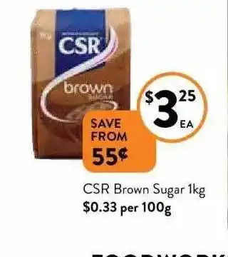 Foodworks Csr brown sugar offer