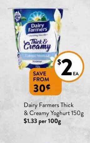 Foodworks Dairy farmers thick & creamy yoghurt offer