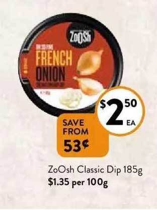 Foodworks Zoosh classic dip offer