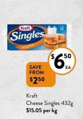 Foodworks Kraft cheese singles offer