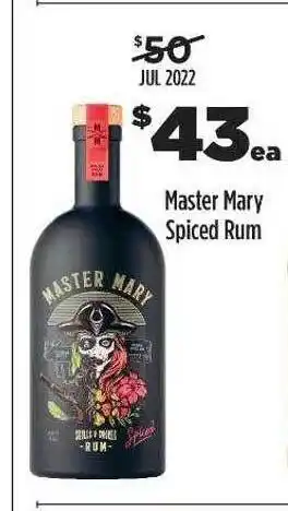 Liquorland Master mary spiced rum offer