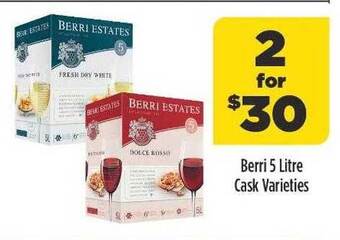 Liquorland Berri 5 litre cask varieties offer