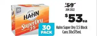 Liquorland Hahn super dry block cans offer