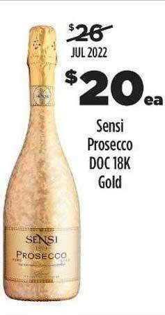 Liquorland Sensi prosecco doc 18k gold offer