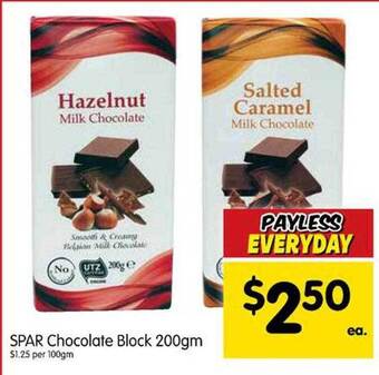 Spar Spar chocolate block offer