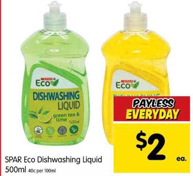 Spar eco dishwashing liquid offer at Spar