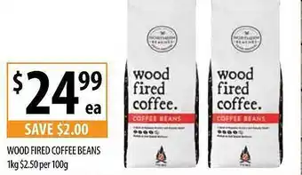 Supabarn Wood fired coffee beans 1kg offer