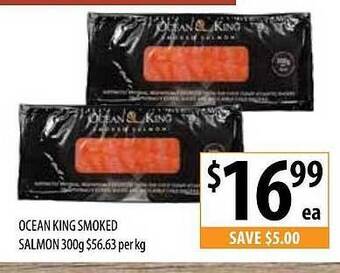 Supabarn Ocean king smoked salmon 300g offer