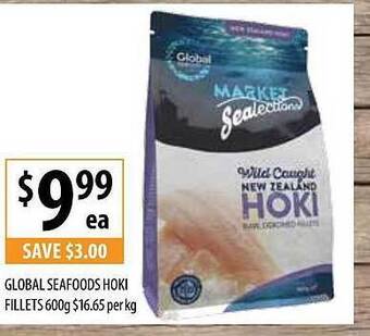 Supabarn Global seafoods hoki fillets 600g offer