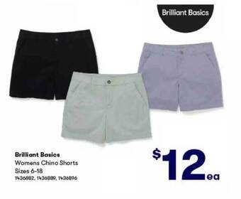 BIG W Brilliant basics womens chino shorts offer