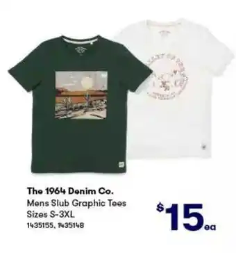 BIG W The 1964 denim co. mens slub graphic tees offer