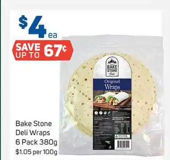 Foodland Bake stone deli wraps 6 pack 380g offer