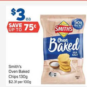 Foodland Smith's oven baked chips 130g offer