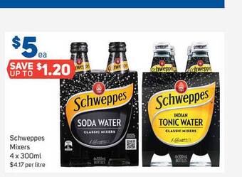 Foodland Schweppes mixers 4 x 300ml offer