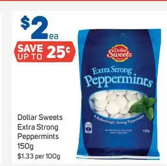 Foodland Dollar sweets extra strong peppermints 150g offer