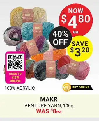 Lincraft Makr venture yarn offer