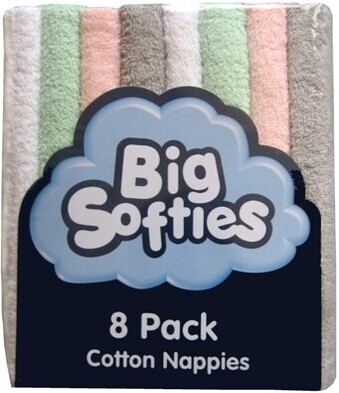 BIG W Big Softies 8-Pack Cotton Nappies offer