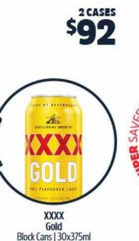 BWS Xxxx gold block cans offer