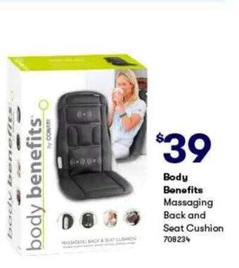 BIG W Body benefits massaging back and seat cushion offer