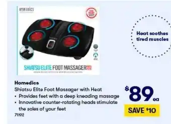 BIG W Homedics shiatsu elite foot massager with heat offer