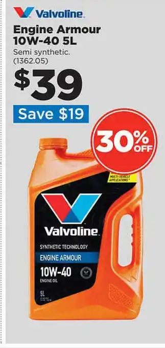 Repco Valvoline engine armour 10w-40 5l offer