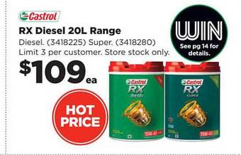 Repco Castrol rx diesel 20l range offer