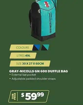 Gray-nicolls gn 600 duffle bag