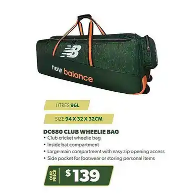 New balance dc680 club wheelie bag