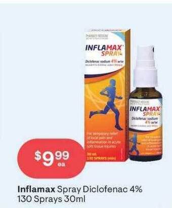 Discount Drug Stores Inflamax spray diclofenac 4% 130 sprays 30ml offer