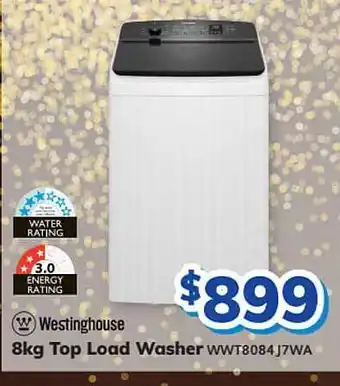 Bi-Rite Westinghouse 8kg top load washer wwt8084j7wa offer