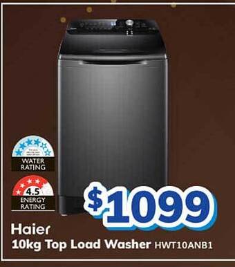 Bi-Rite Haier 10kg top load washer hwt10anb1 offer