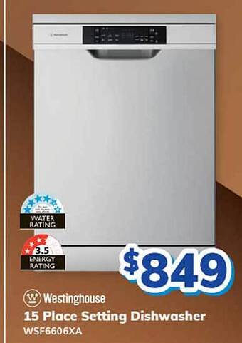Bi-Rite Westinghouse 15 place setting dishwasher wsf6606xa offer