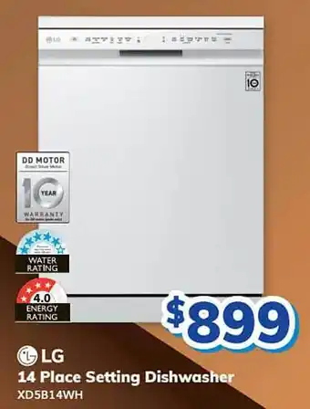 Bi-Rite Lg 14 place setting dishwasher xd5b14wh offer