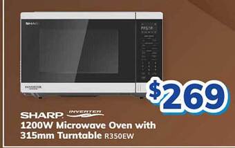 Bi-Rite Sharp 1200w microwave oven with 315mm turntable r350ew offer