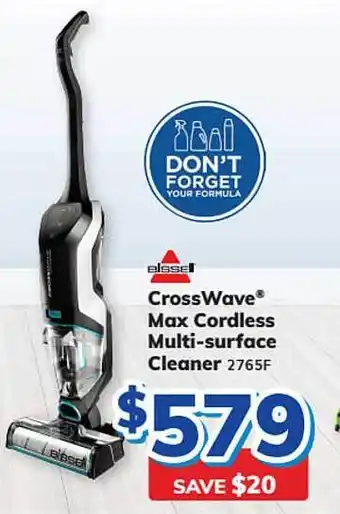 Bi-Rite Bissell crosswave® max cordless multi-surface cleaner 2765f offer