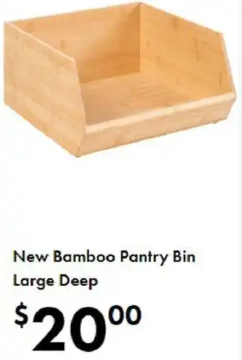 New Bamboo Pantry Bin Large Deep