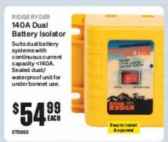 SuperCheap Auto Ridge ryder 140a dual battery isolator offer