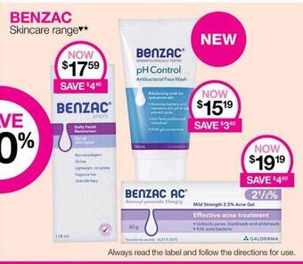 Benzac skincare range